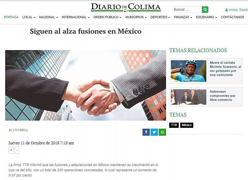 Siguen al alza fusiones en Mxico